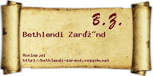 Bethlendi Zaránd névjegykártya